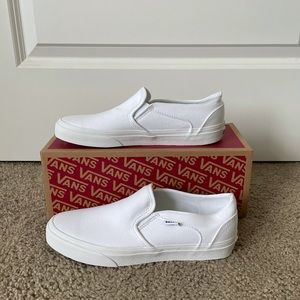 Vans Asher White Slip Ons BRAND NEW